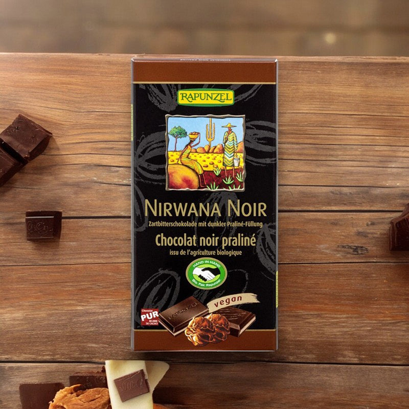 Chocolat noir fourré au praliné Nirwana BIO
