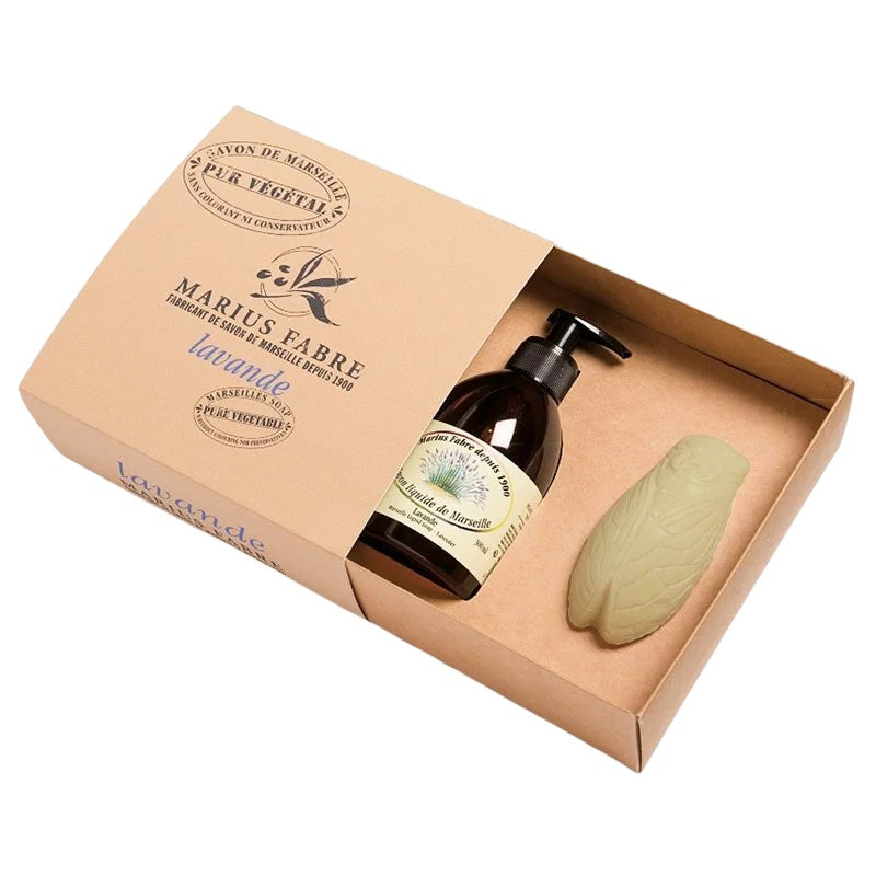 Coffret cadeau savon liquide & cigale à la lavande