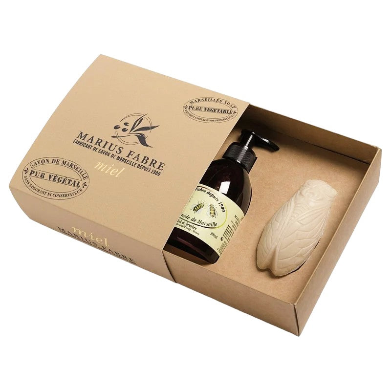 Coffret cadeau savon liquide & cigale au miel
