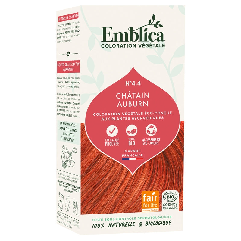 Emblica - Coloration végétale BIO N°4.4 châtain auburn 100g