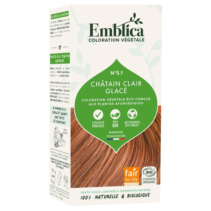 Emblica - Coloration végétale BIO N°5.1 châtain clair glacé 100g