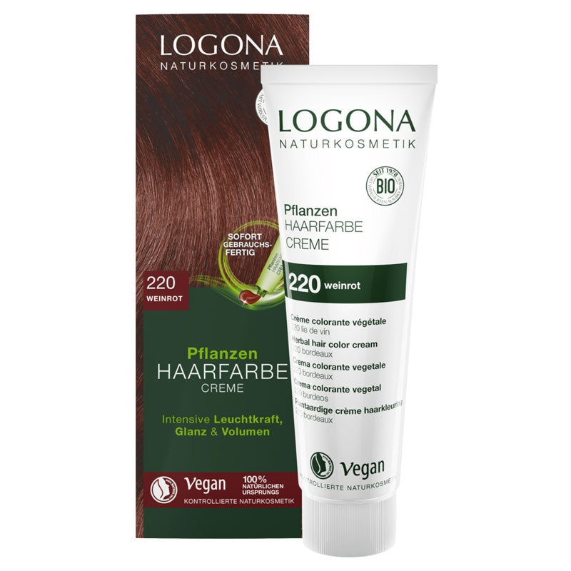 Pflanzenhaarfarbe Creme 220 Weinrot BIO Logona 150ml