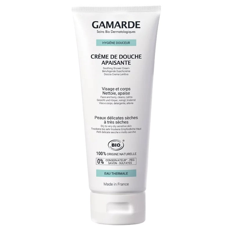 Gamarde - Crème de douche apaisante BIO - visage et corps - peaux délicates sèches - 200g