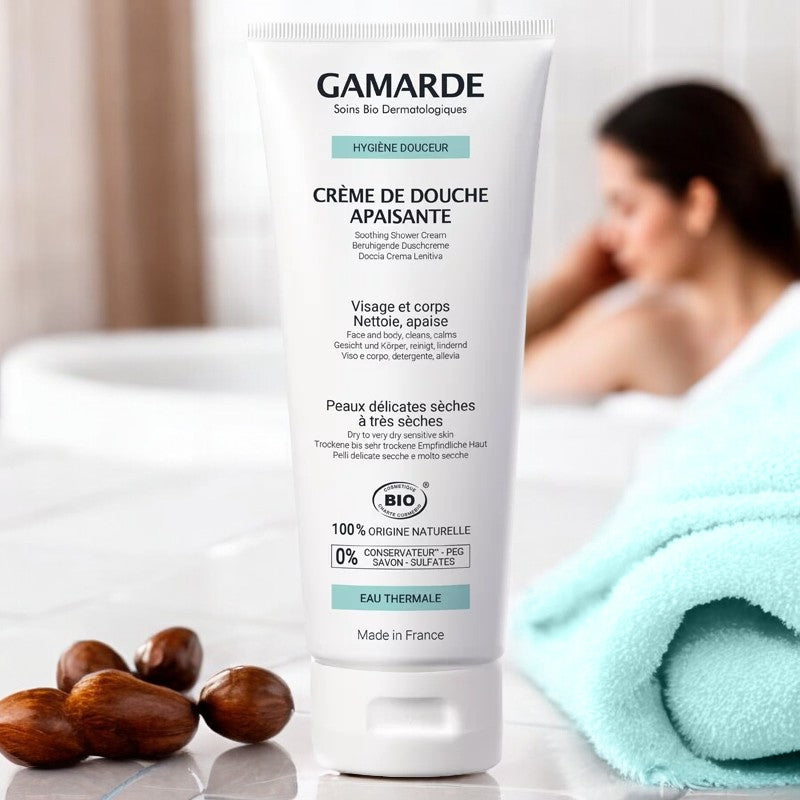 Gamarde - Crème de douche apaisante BIO - visage et corps - peaux délicates sèches - 200g