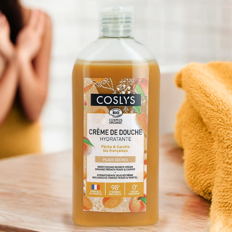 Coslys - Crème de douche hydratante BIO pêche & carotte 250ml