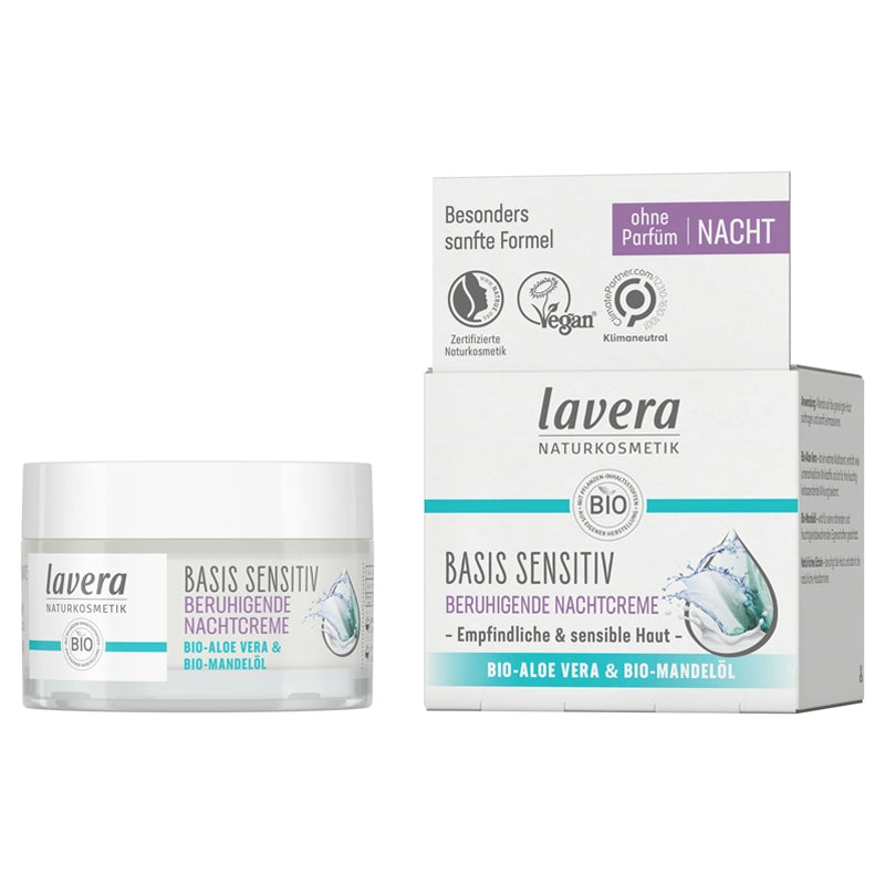 Beruhigende Nachtcreme Aloe Vera & Mandel BIO