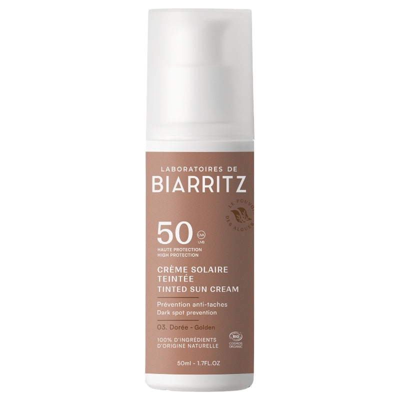 Getönte Gesichtssonnencreme golden bio LSF 50 - Laboratoires de Biarritz 50ml