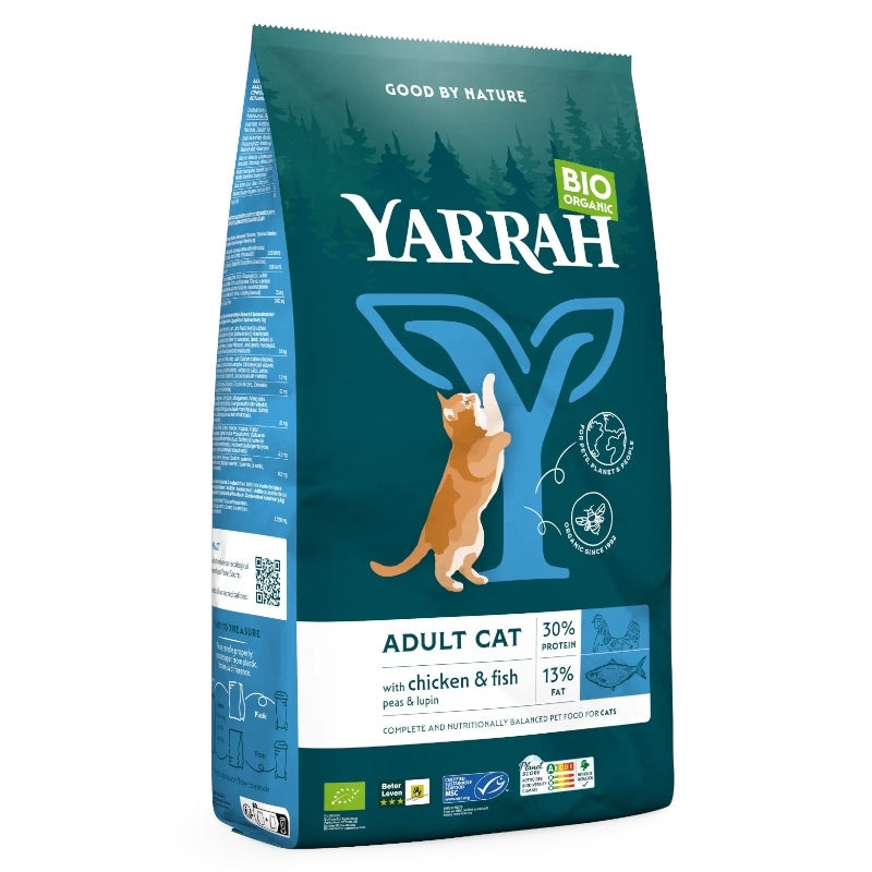 Croquettes poulet & poisson avec céréales pour chat BIO - 2,4kg