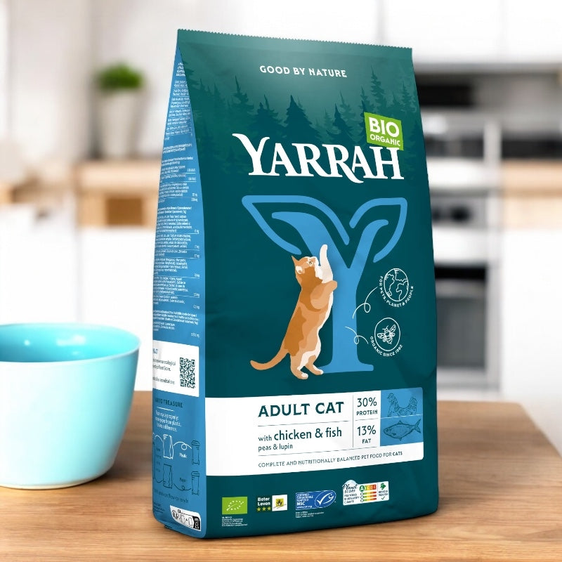 Croquettes poulet & poisson avec céréales pour chat BIO - 800g
