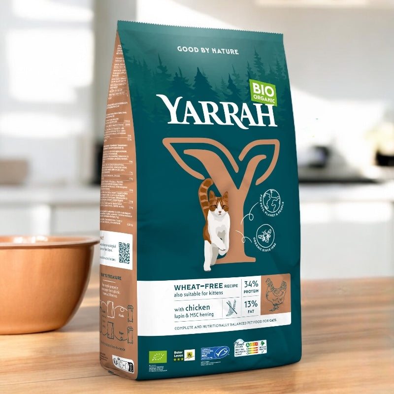Croquettes poulet & poisson sans blé pour chat BIO - 2,4kg