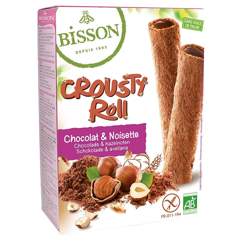 Bisson - Knusprige Bio-Schokoladen-Haselnuss-Röllchen 125g