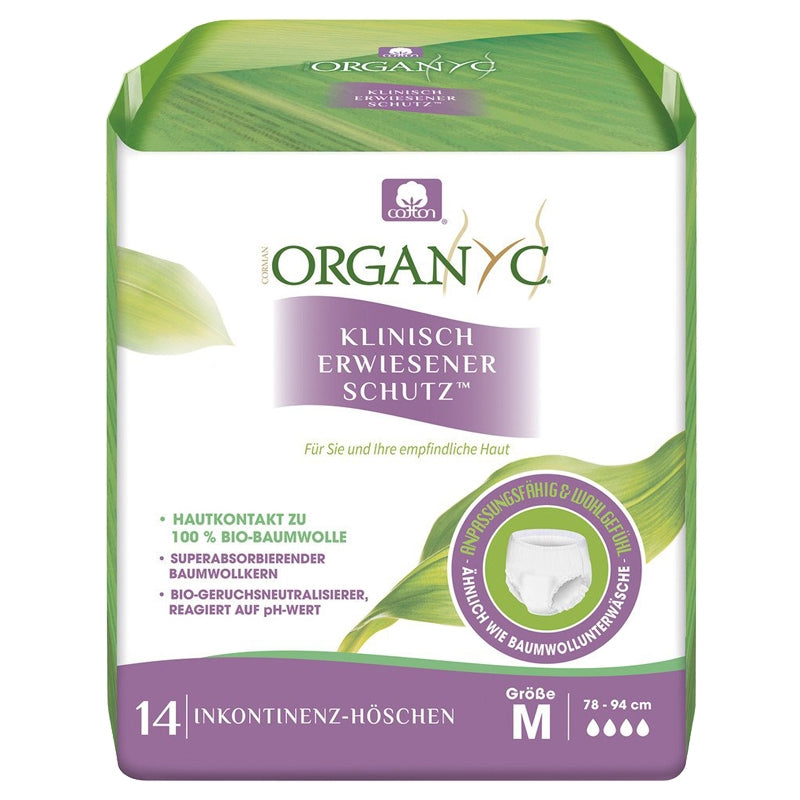 Culottes incontinence Organyc - coton bio Taille M, 78-94 cm (14 pièces)