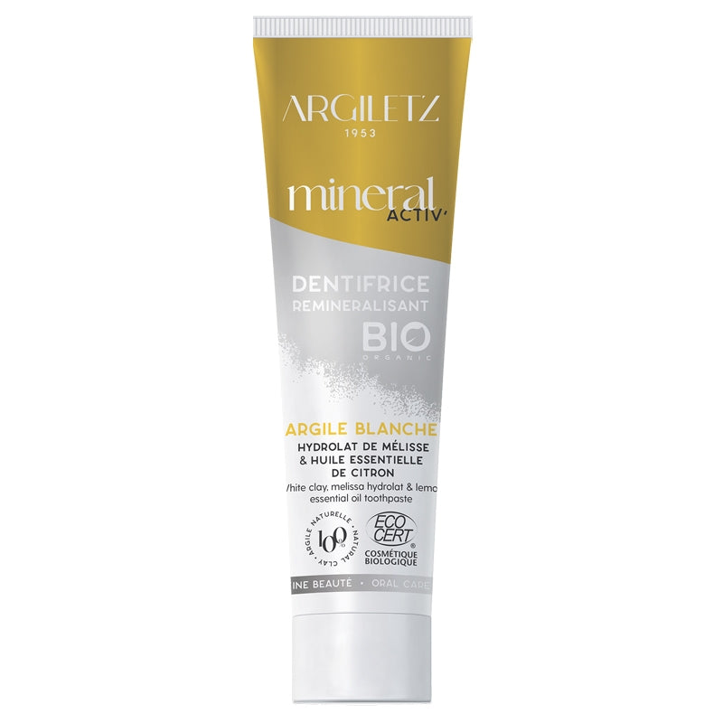 Argiletz - Dentifrice BIO argile blanche, argile jaune & citron 75ml