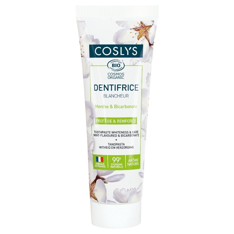 Coslys - Dentifrice blancheur BIO menthe & bicarbonate sans fluor 75ml