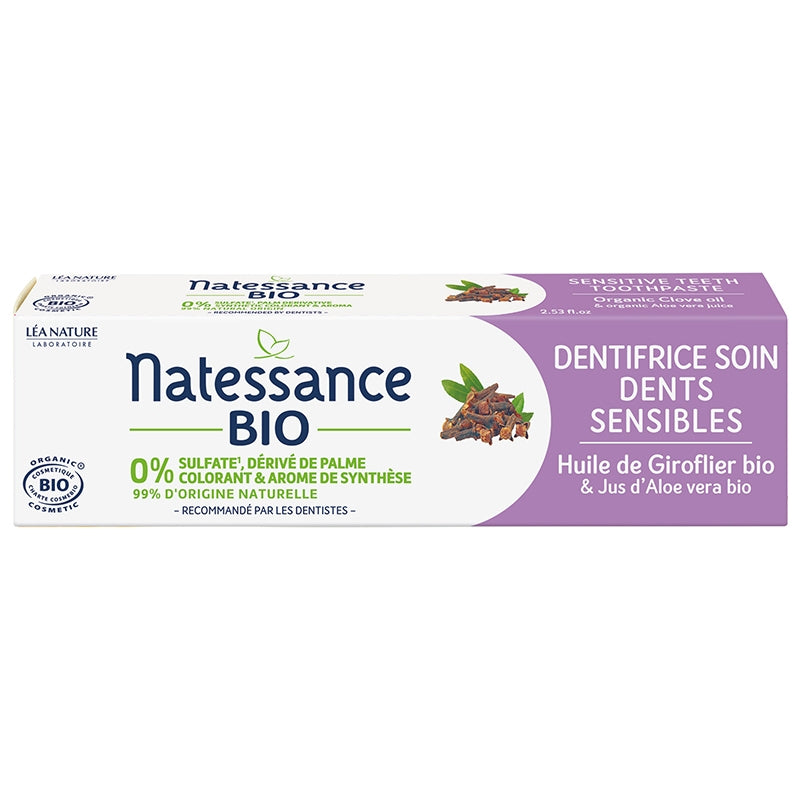 Dentifrice dents sensibles BIO giroflier & aloe vera