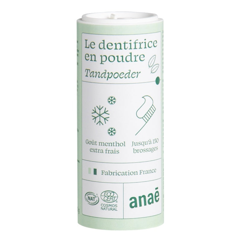 Anaé - Bio-Menthol-Zahnpulver mit extrafrischem Geschmack, fluoridfrei - 40g