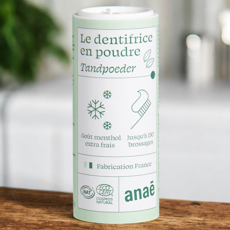Anaé - Bio-Menthol-Zahnpulver mit extrafrischem Geschmack, fluoridfrei - 40g