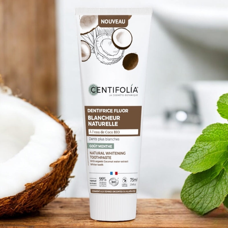 Centifolia - Zahnpasta für natürliche Weissheit Kokos & Minze mit Fluorid BIO 75ml