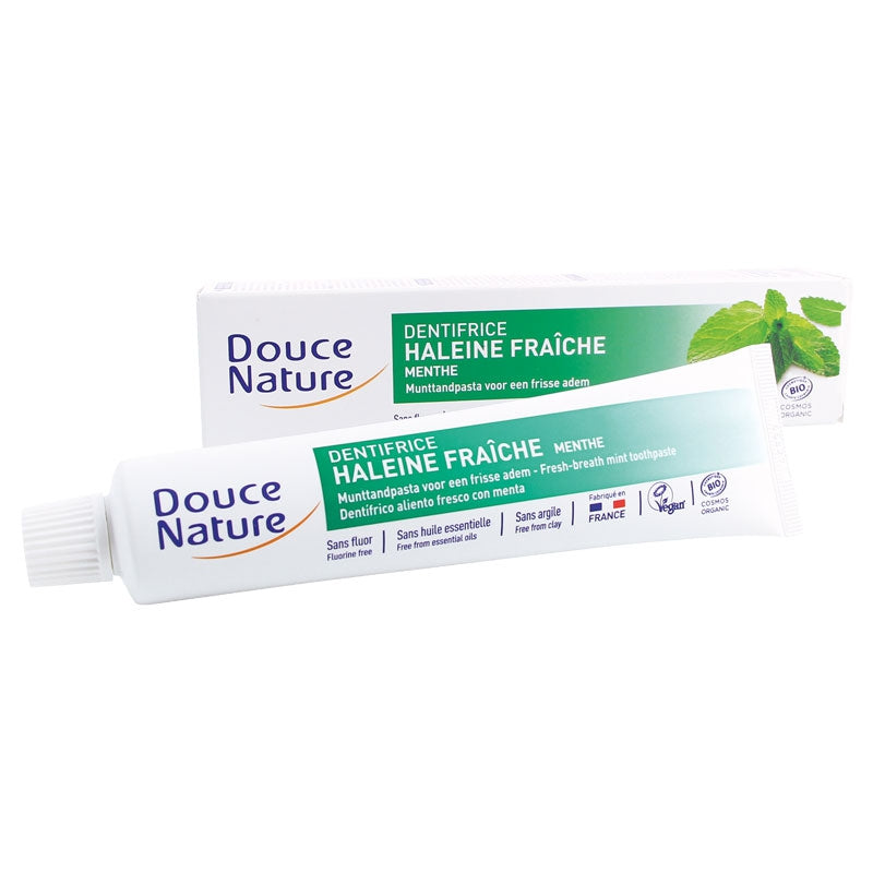 Douce Nature - Zahnpasta Frischer Atem Minze ohne Fluorid BIO 75ml