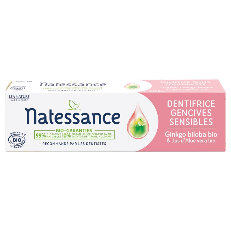 Dentifrice gencives sensibles BIO ginkgo biloba sans fluor