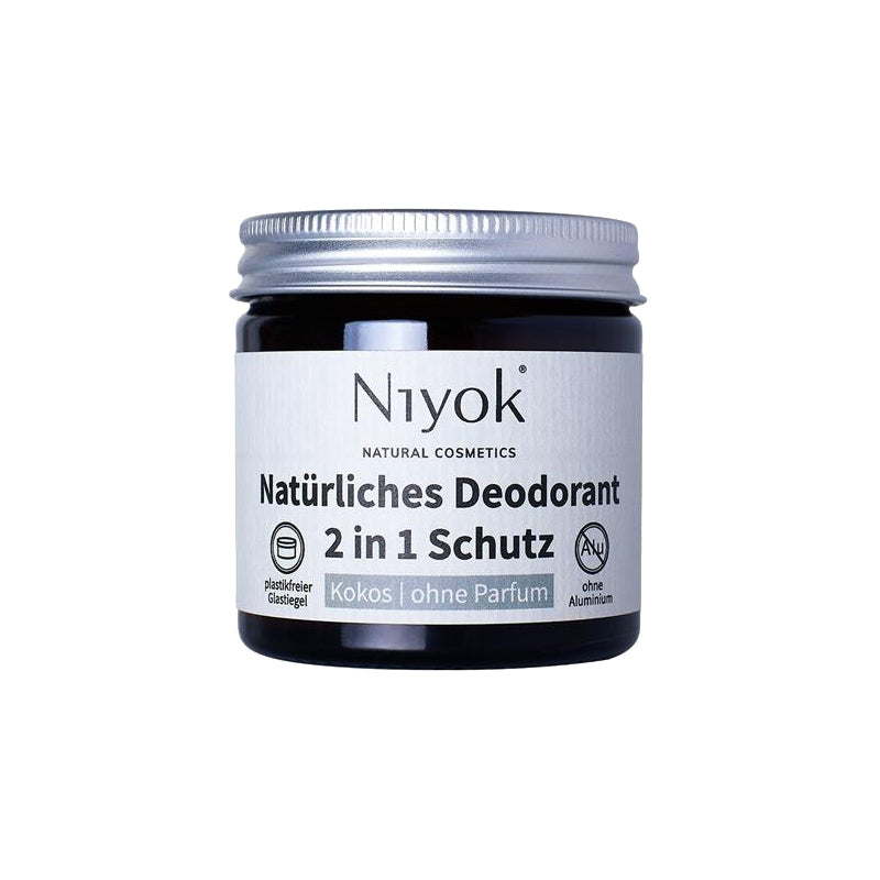 Déodorant crème 2 en 1 noix de coco sans parfum 40ml Niyok