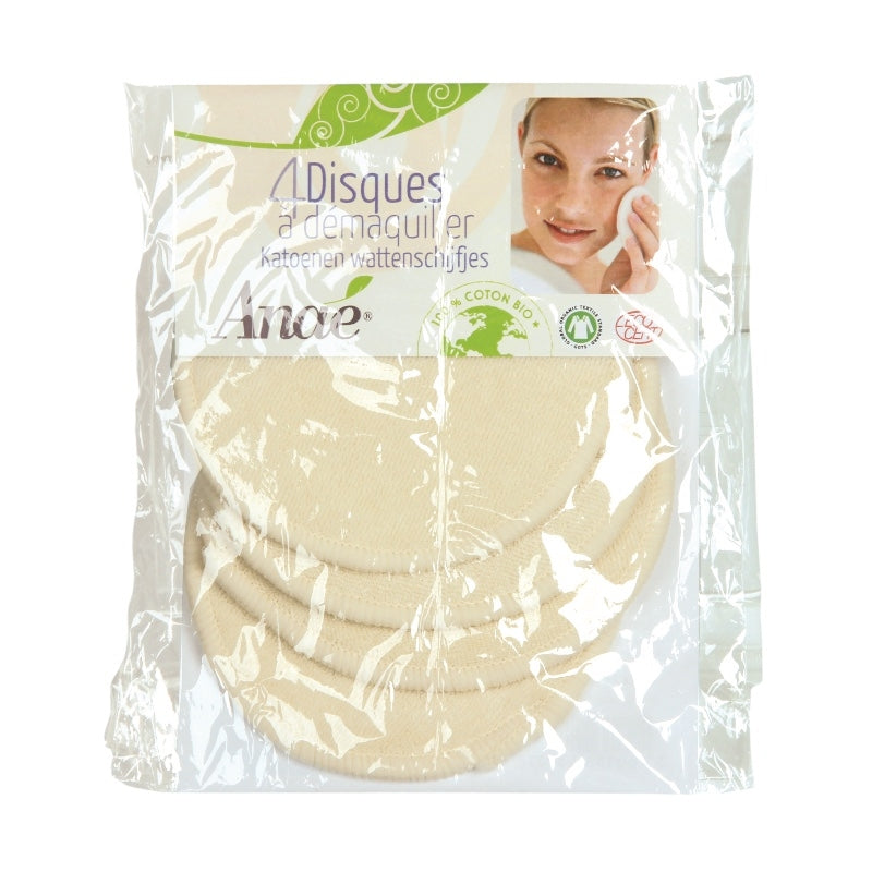 Anaé - Disques à démaquiller lavables en coton BIO 4 pièces