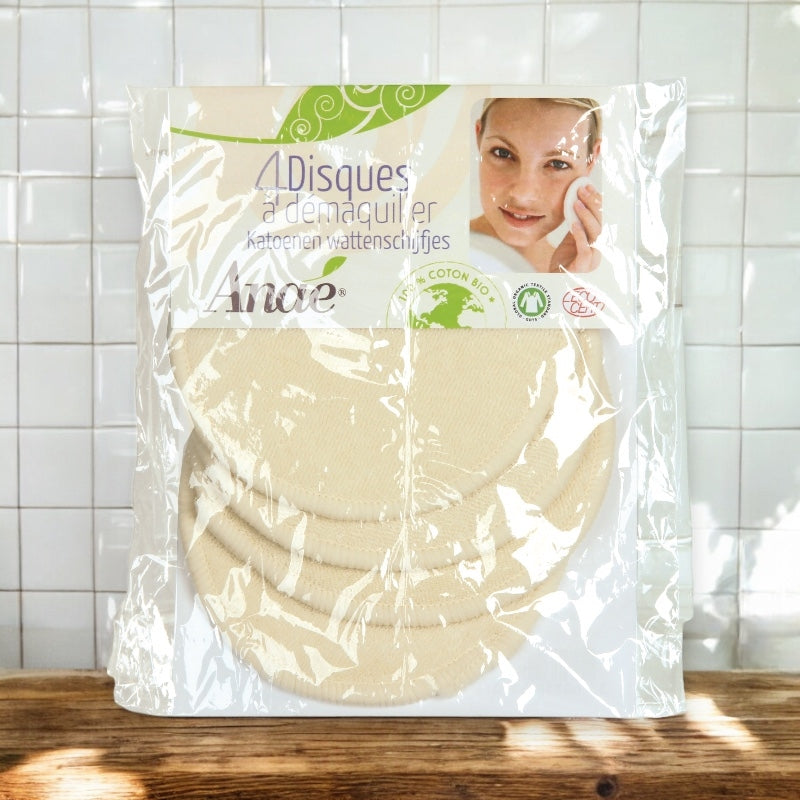 Anaé - Disques à démaquiller lavables en coton BIO 4 pièces