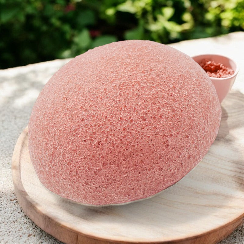 Éponge Konjac visage argile rose
