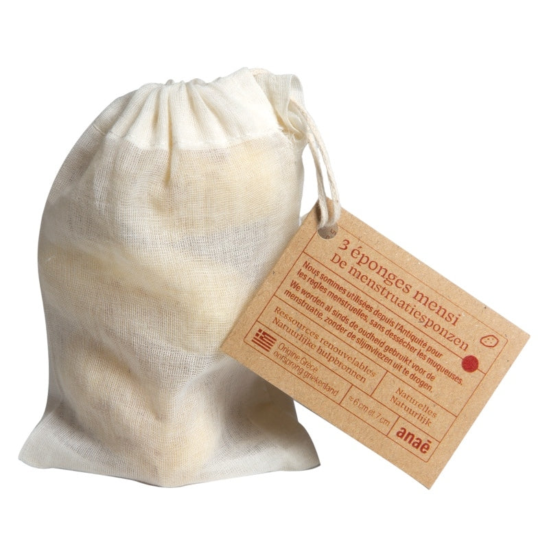 Anaé - Éponge menstruelle naturelle 3 pièces