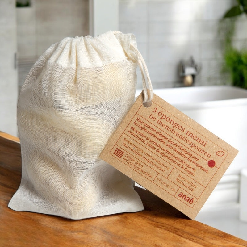 Anaé - Éponge menstruelle naturelle 3 pièces