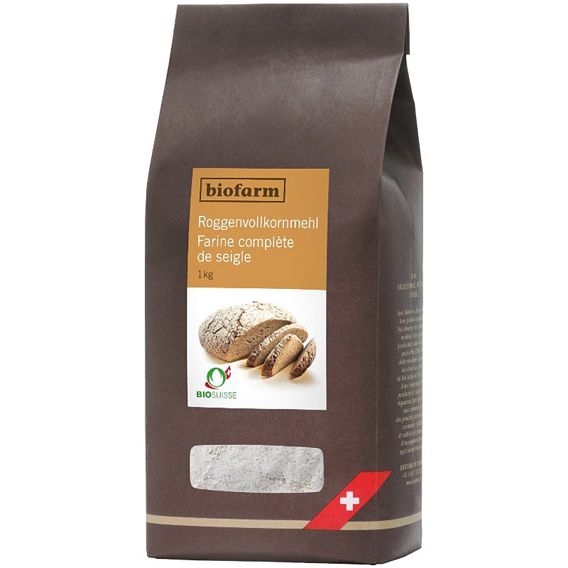 Biofarm - Farine complète de seigle suisse BIO 1kg