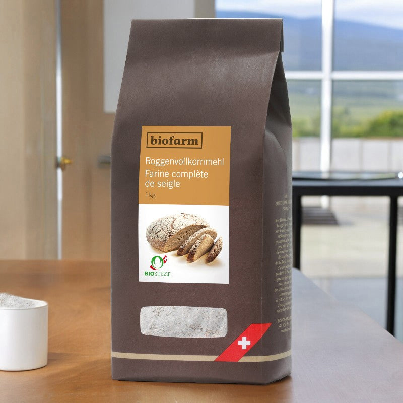 Biofarm - Farine complète de seigle suisse BIO 1kg