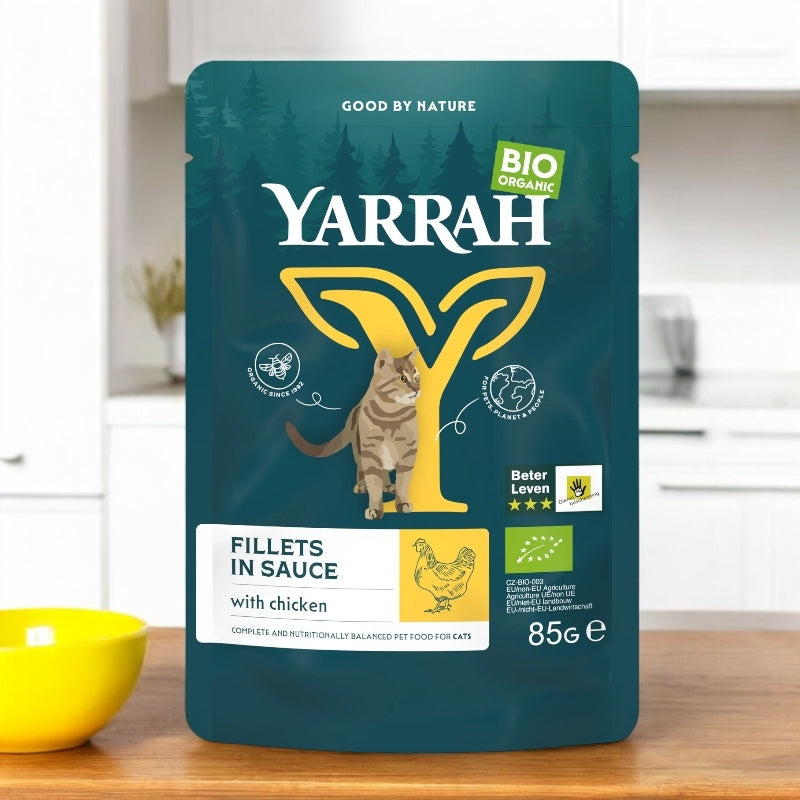 Bio-Hühnerfilets in Soße für Katzen - 85 g - Yarrah