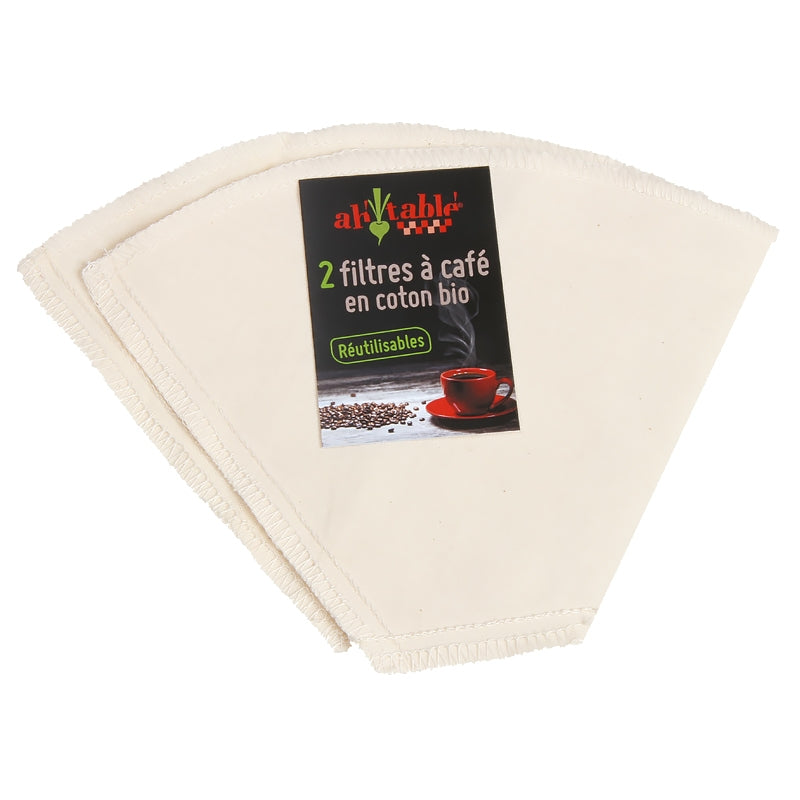 Ah Table ! - Filtres à café réutilisables en coton bio n°4 (2 pièces)
