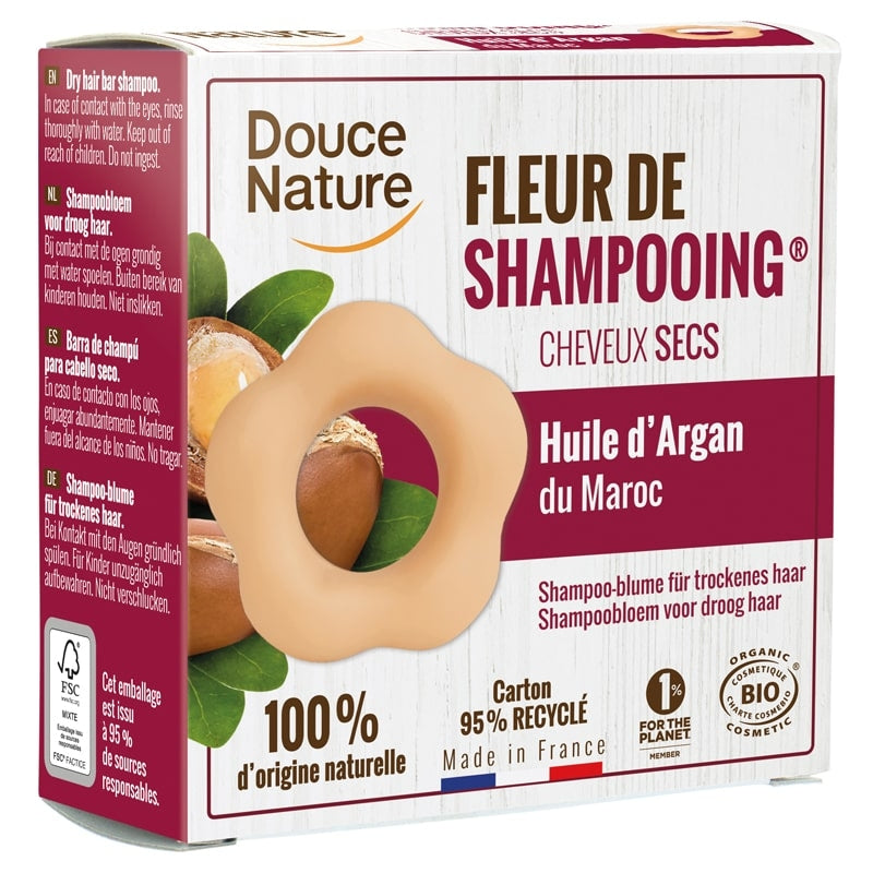 Douce Nature - Fleur de shampooing BIO huile d'argan & argile rouge 85g