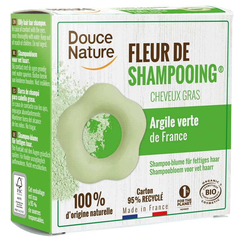 Douce Nature - Fleur de shampooing BIO ortie & argile verte 85g