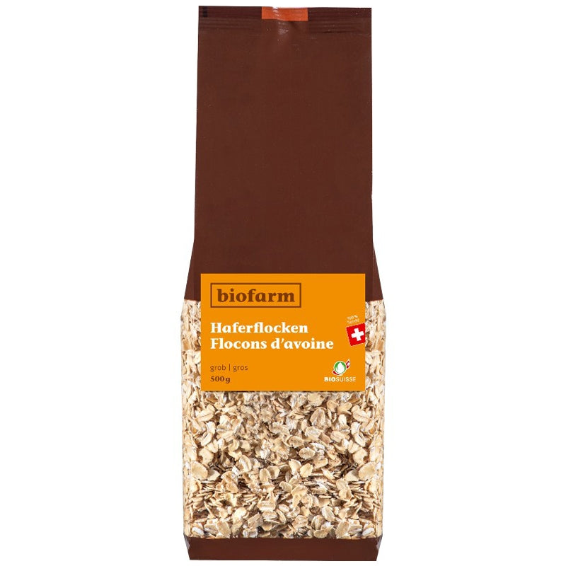 Biofarm - Flocons d'avoine gros suisse BIO 500g