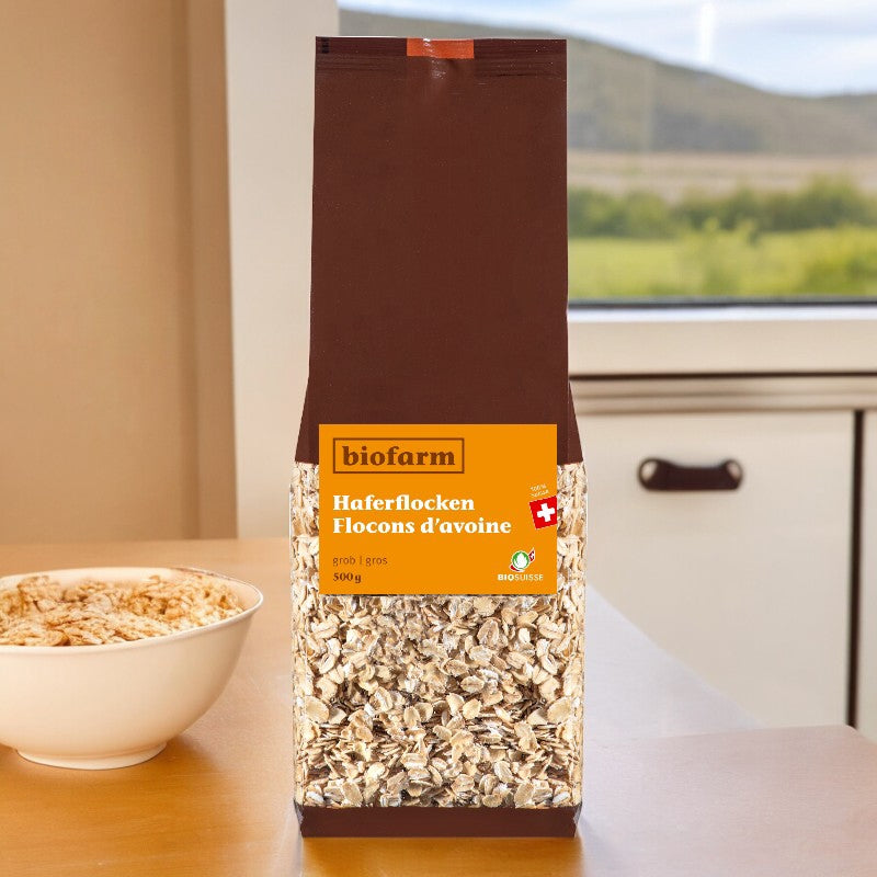 Biofarm - Flocons d'avoine gros suisse BIO 500g