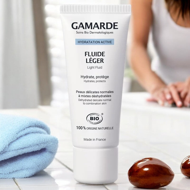 Gamarde - Fluide léger BIO - hydrate et protège - peaux délicates - 40g