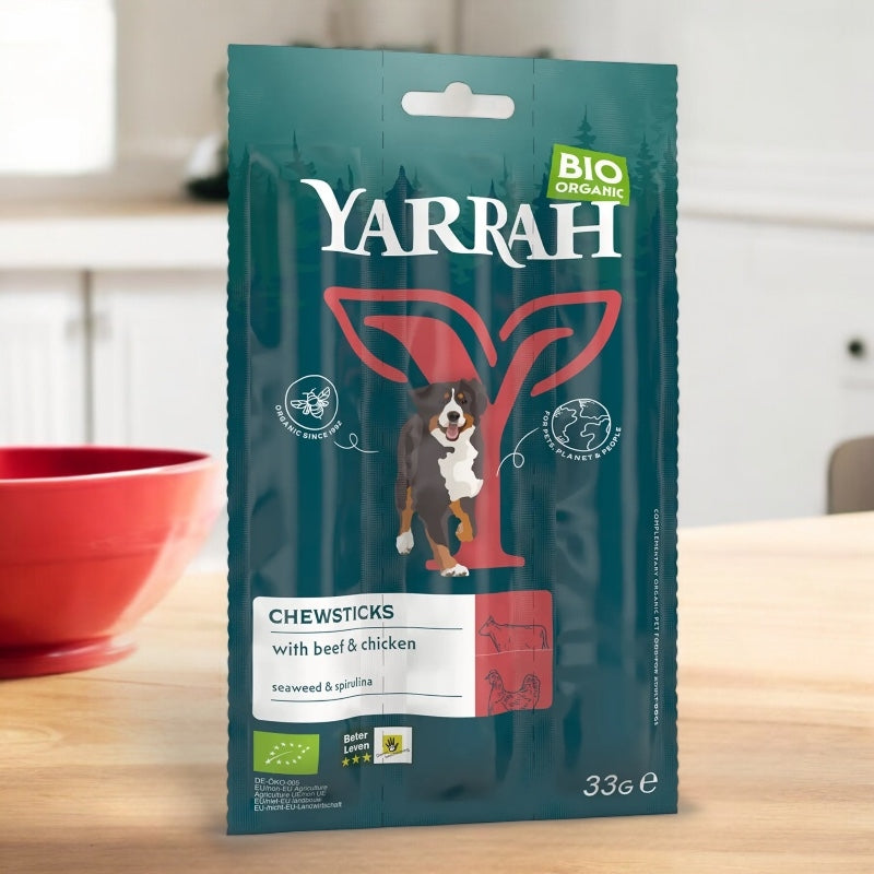 Friandises à mâcher boeuf avec spiruline pour chien BIO