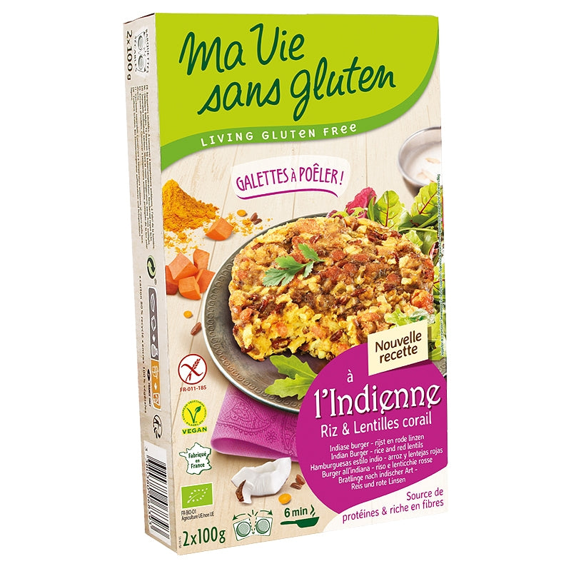 Galettes à poêler riz & lentilles corail BIO