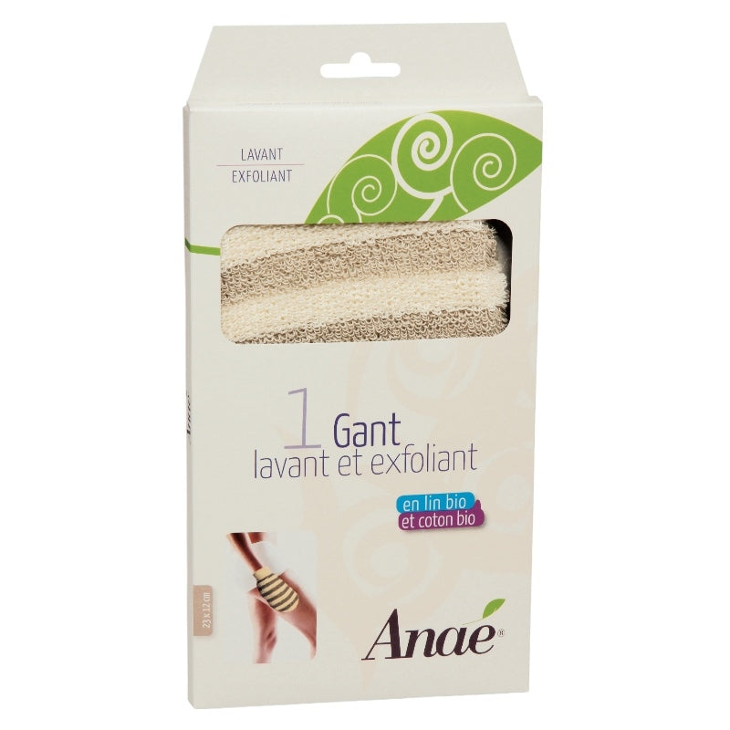 Anaé - Gant lavant & exfoliant en coton & lin BIO