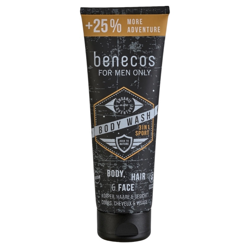 Benecos - Duschgel 3-in-1 Sport für Männer Apfel & Kaffee BIO 250ml