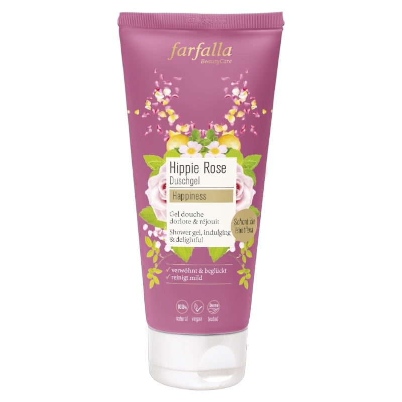 Farfalla - Gel douche BIO rose, iris, vanille & orange 200ml