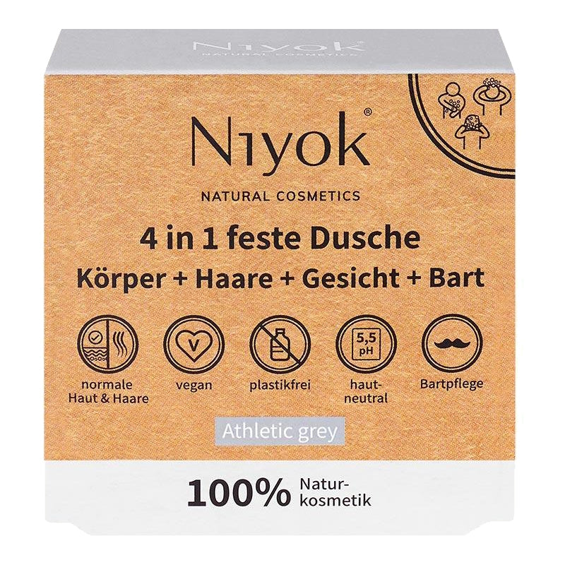 Festes Duschgel für Körper, Haare, Gesicht & Bart