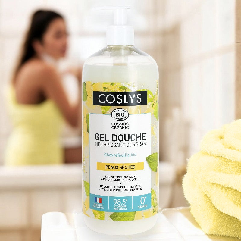 Coslys - Gel douche nourrissant surgras BIO chèvrefeuille 1l