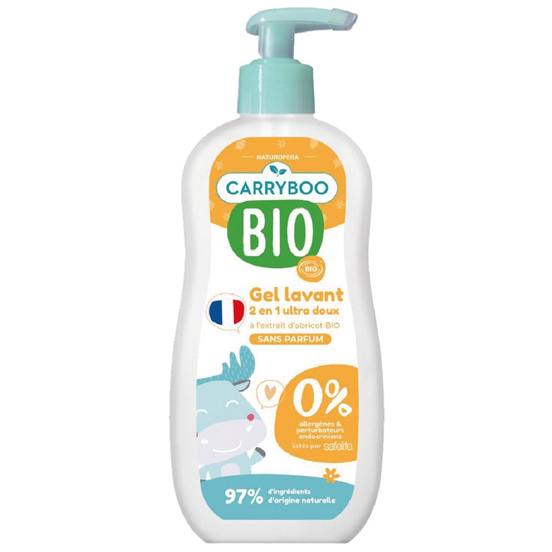 Carryboo - Gel lavant 2en1 ultra doux BIO abricot 500ml