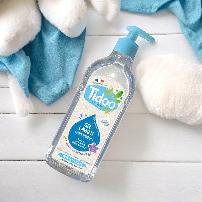 Bio-Babywaschgel mit Leinsamen - 495 ml - Tidoo