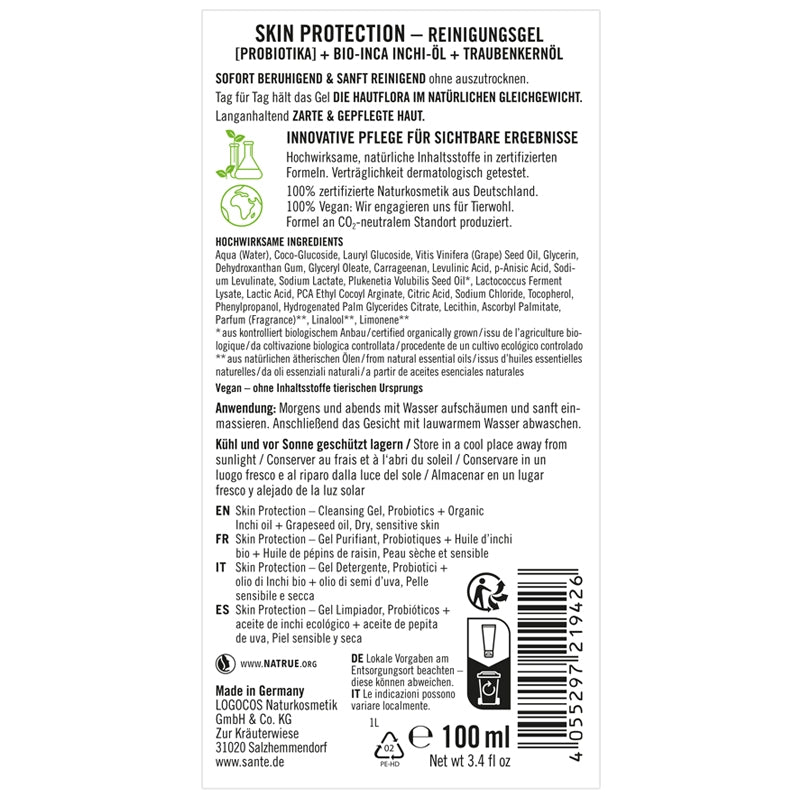 Gel purifiant Skin Protection BIO probiotique & inca inchi