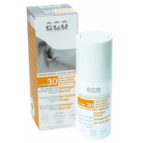 Eco Cosmetics - Gel solaire visage BIO IP 30 grenade 30ml